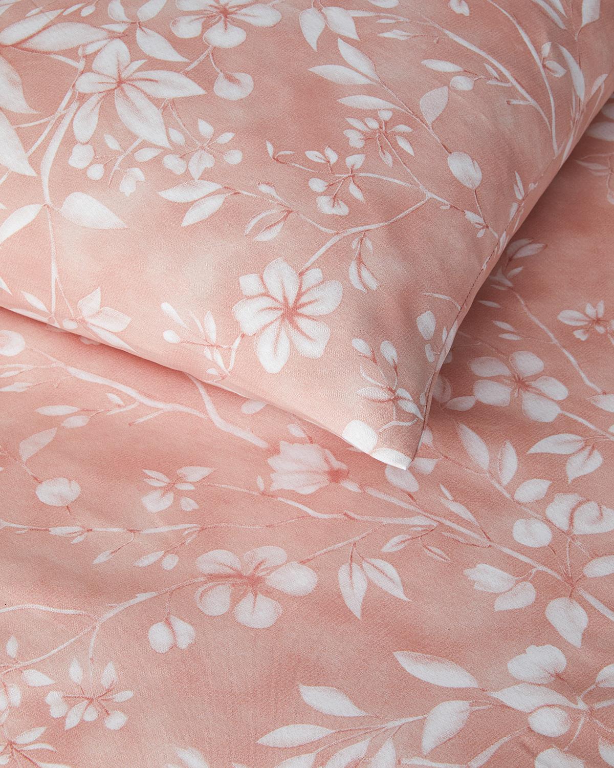Ivy Flowers Tek Kişilik Nevresim Takımı Gül Kurusu