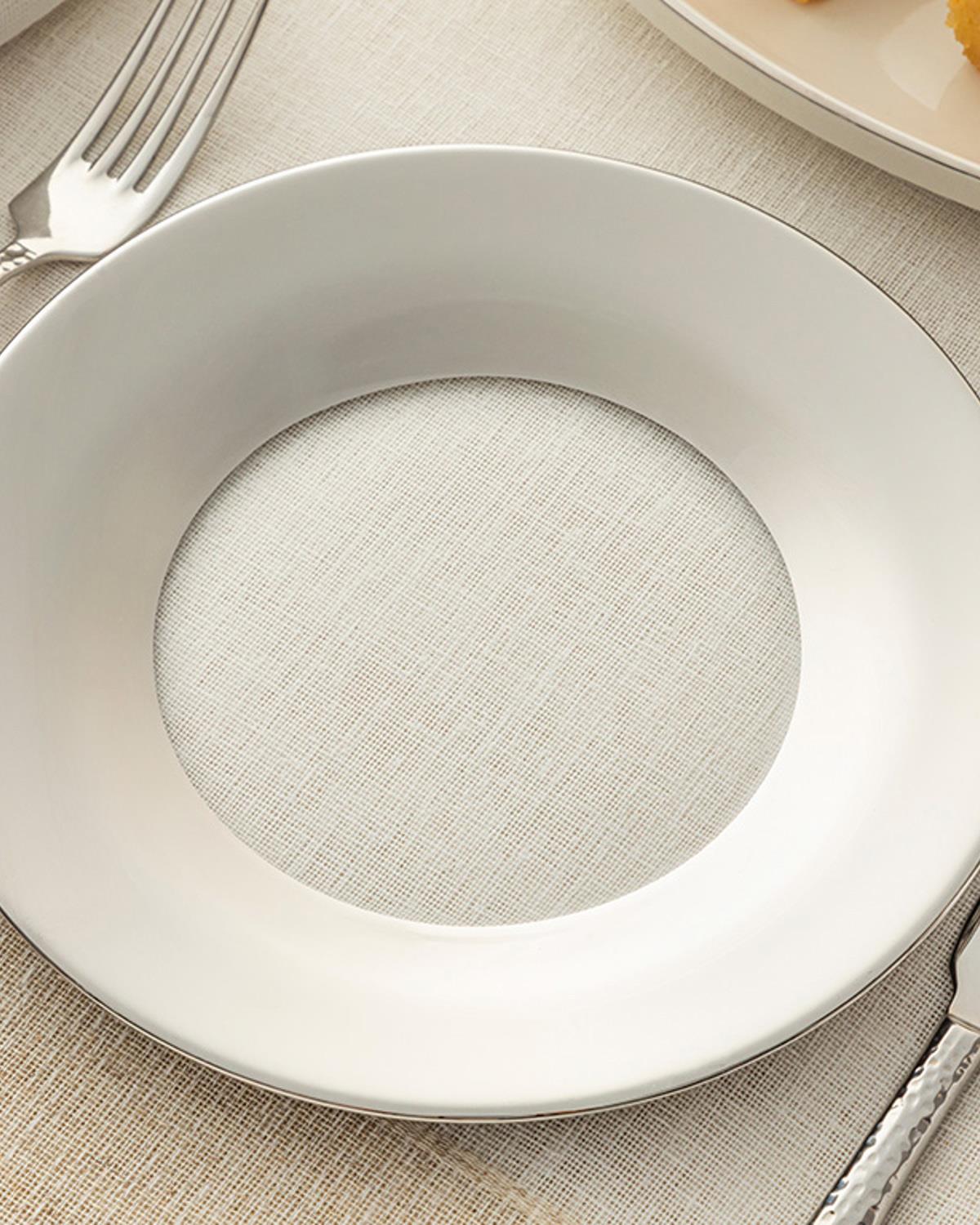 Jade Cam Pasta Tabağı Silver