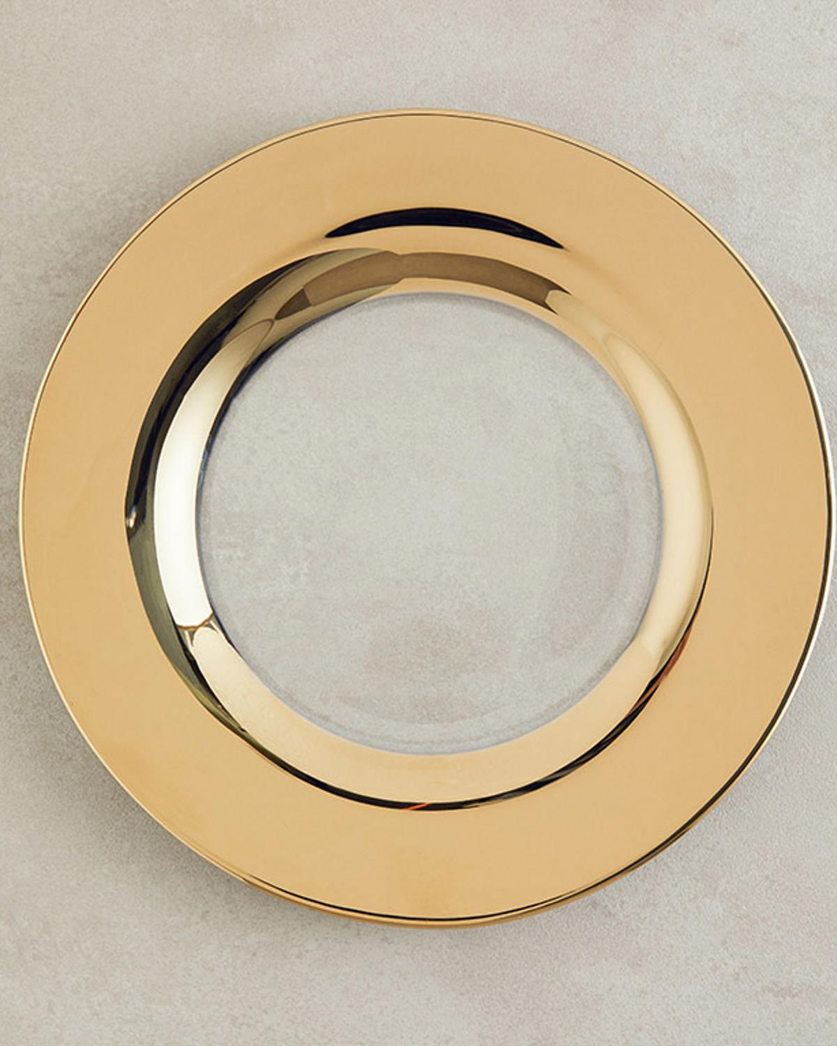 Jade Cam Servis Tabağı Gold