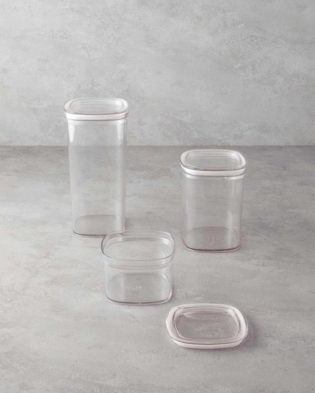 Jade Plastik 3'lü Kavanoz 700 ml – 1,4 L – 2 L Şeffaf