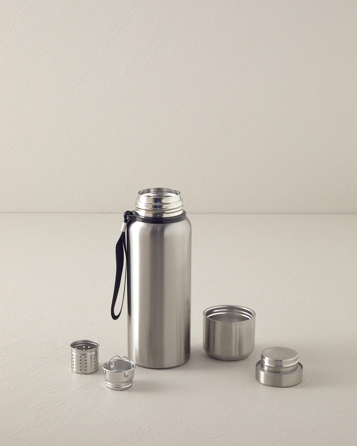 Jenga Paslanmaz Çelik Termos 600 ml Silver