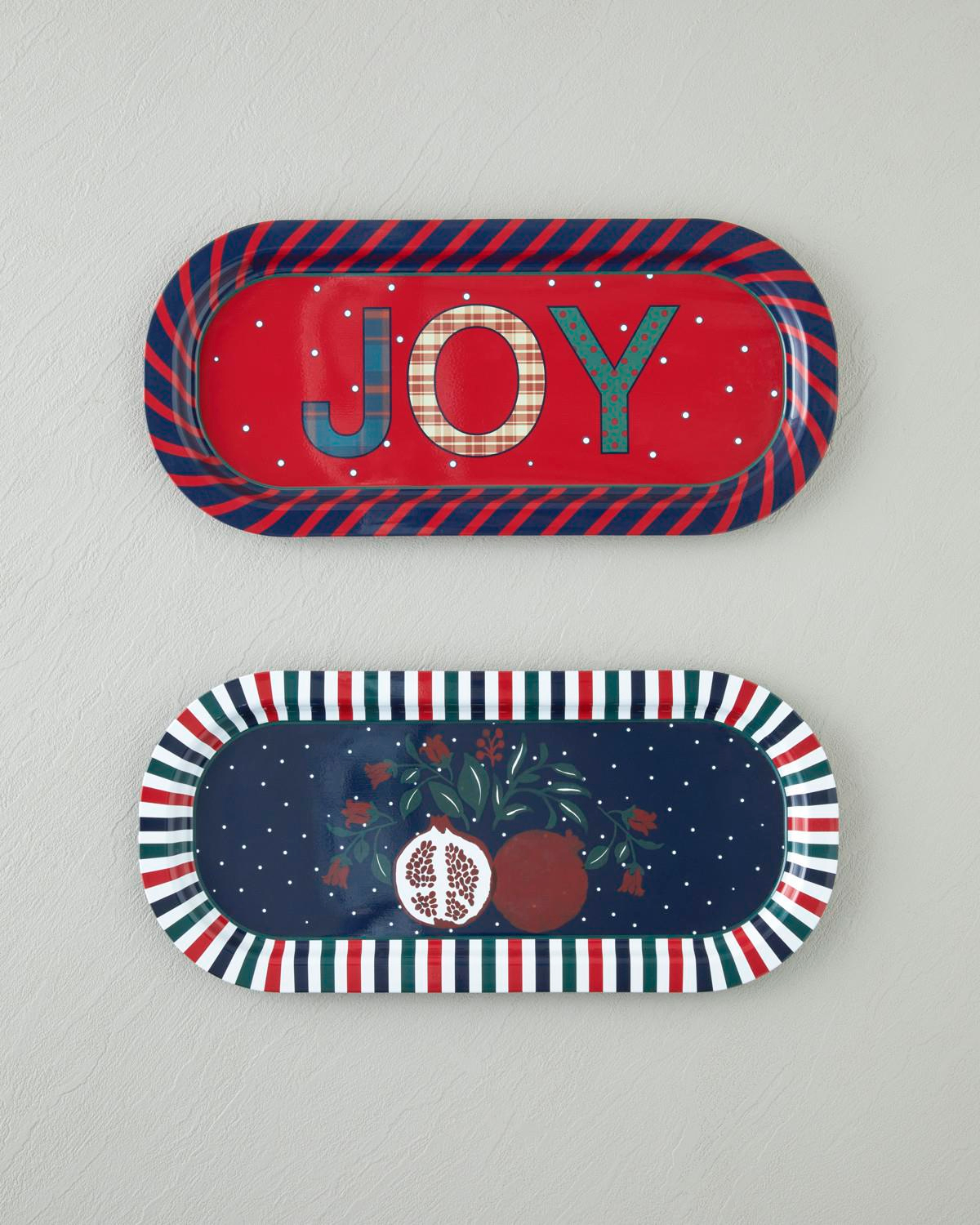 Jolly Metal Tepsi 16x35 cm Kırmızı - Lacivert