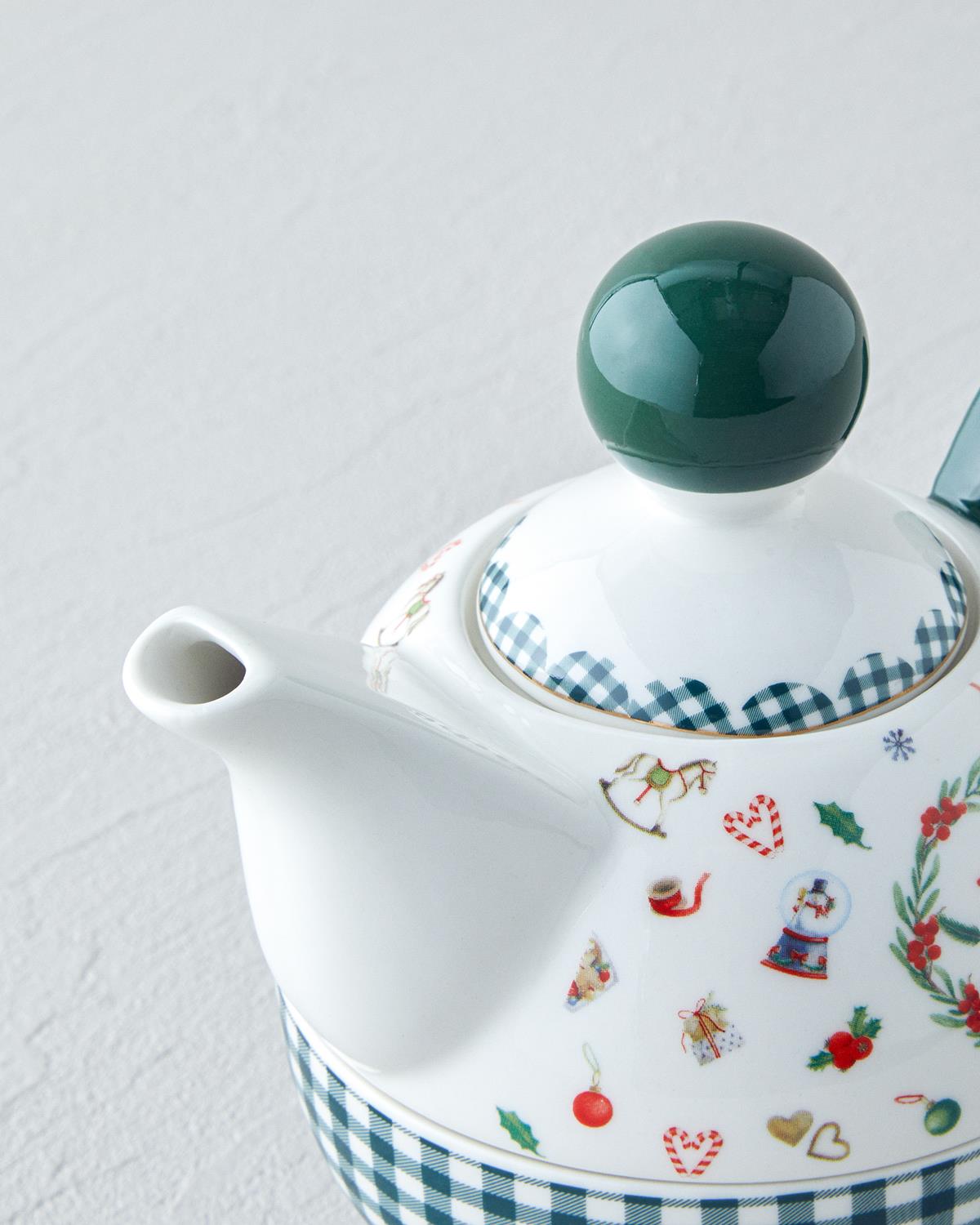 Joy New Bone China Demlik Seti 400 ml Yeşil