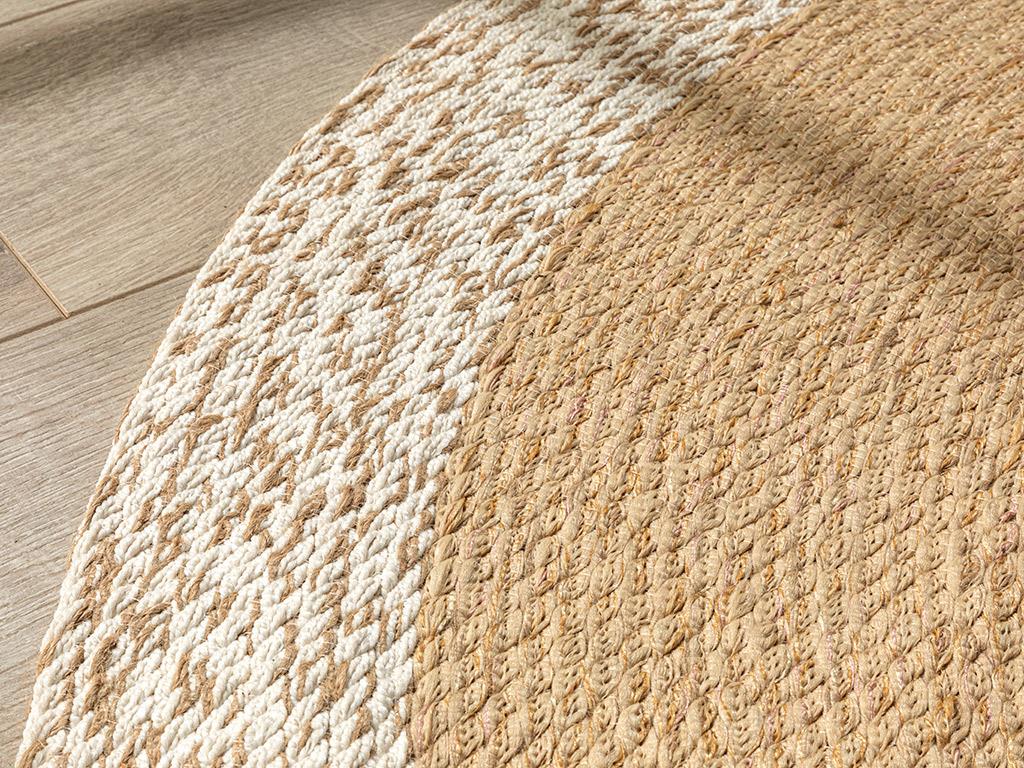 Kety Jüt Kilim Naturel-Beyaz