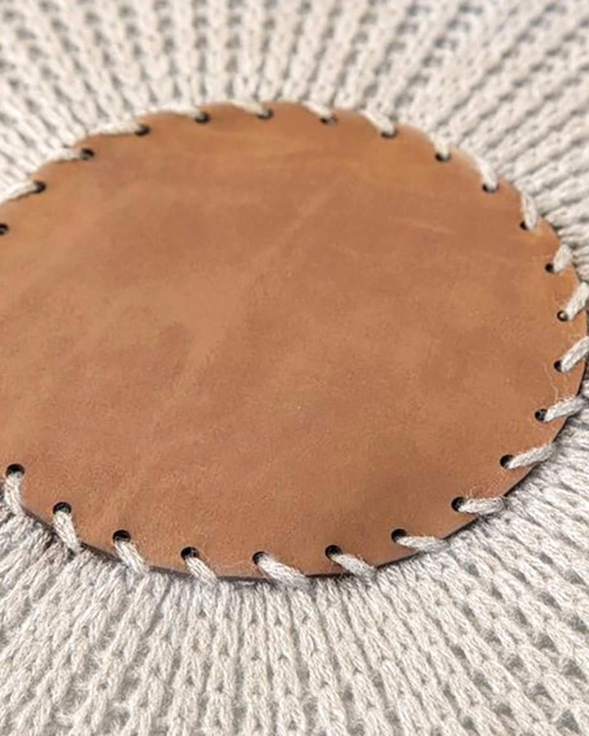 Knit Splay Örgü Puf Ekru