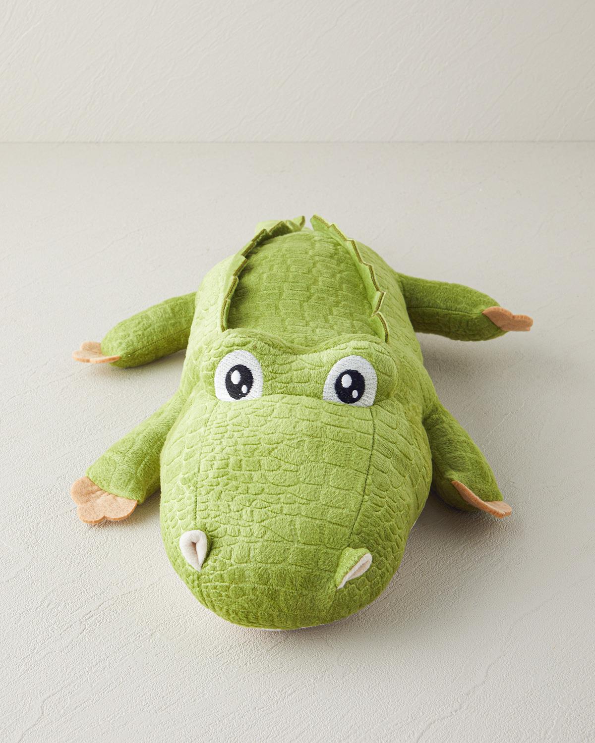 Krokodil Bebe Dekoratif Kırlent 60x22 cm Yeşil
