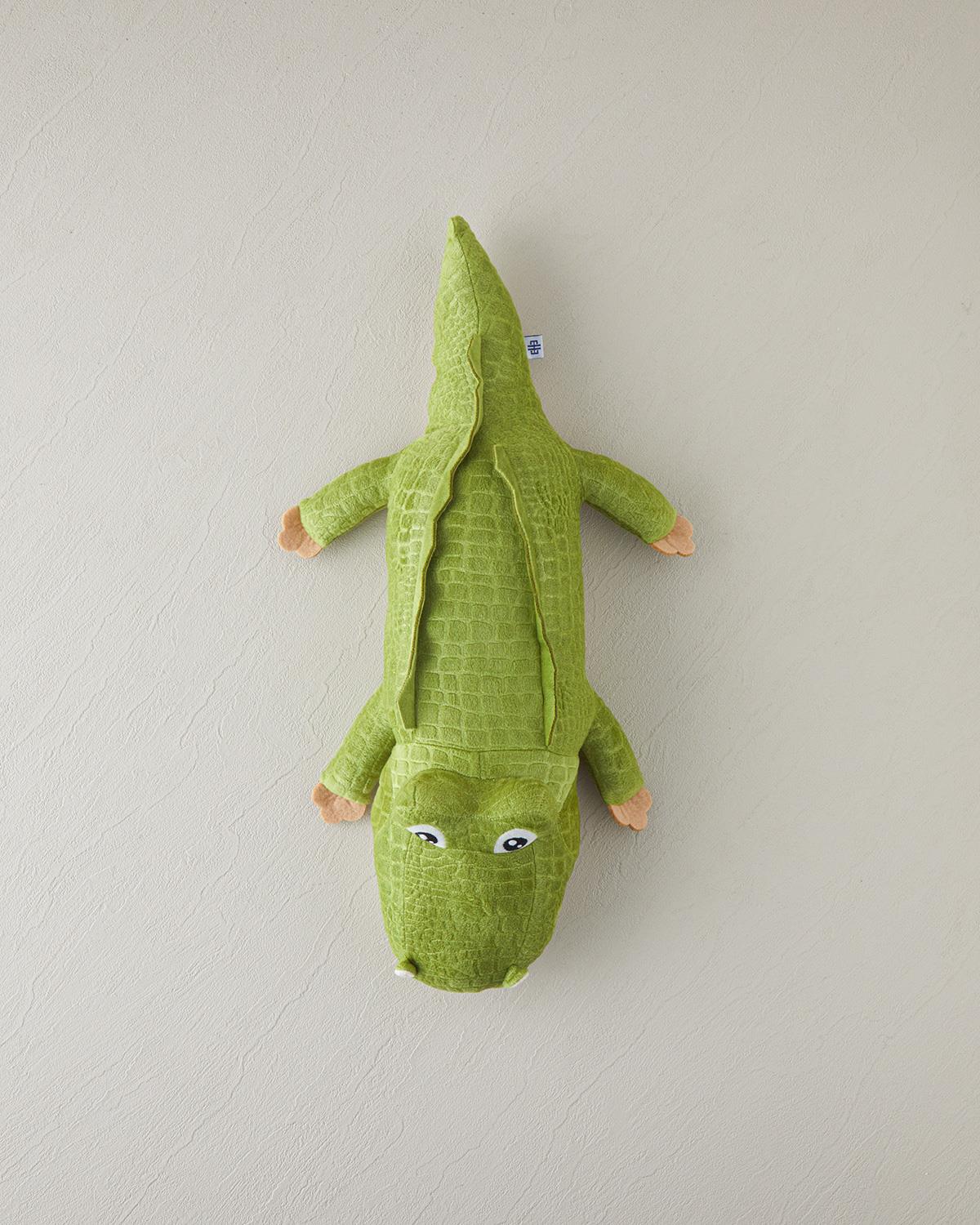 Krokodil Bebe Dekoratif Kırlent 60x22 cm Yeşil