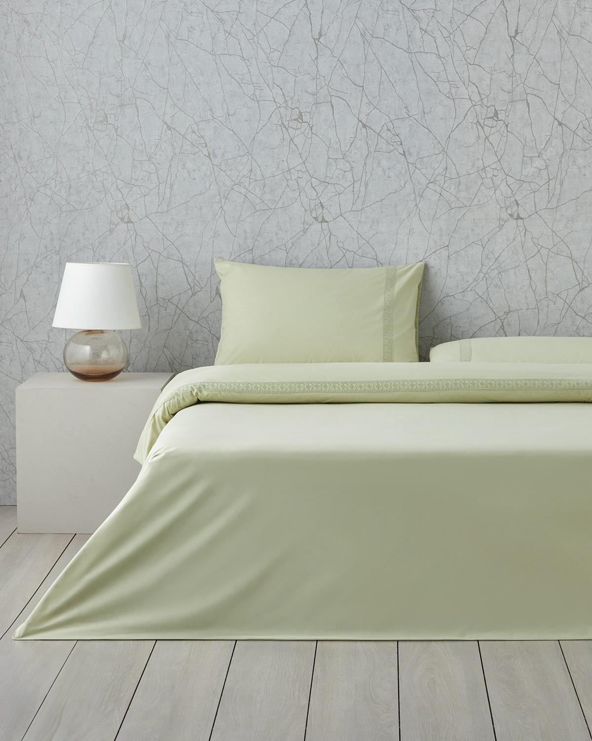Lace Elegance Kopanakili Perkal King Size Nevresim Takımı 240x220 cm Yeşil