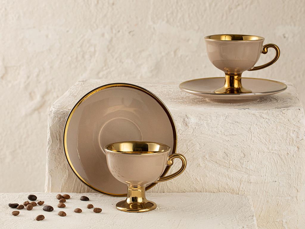 Lalia New Bone China 2'li Kahve Fincan Takımı Bej