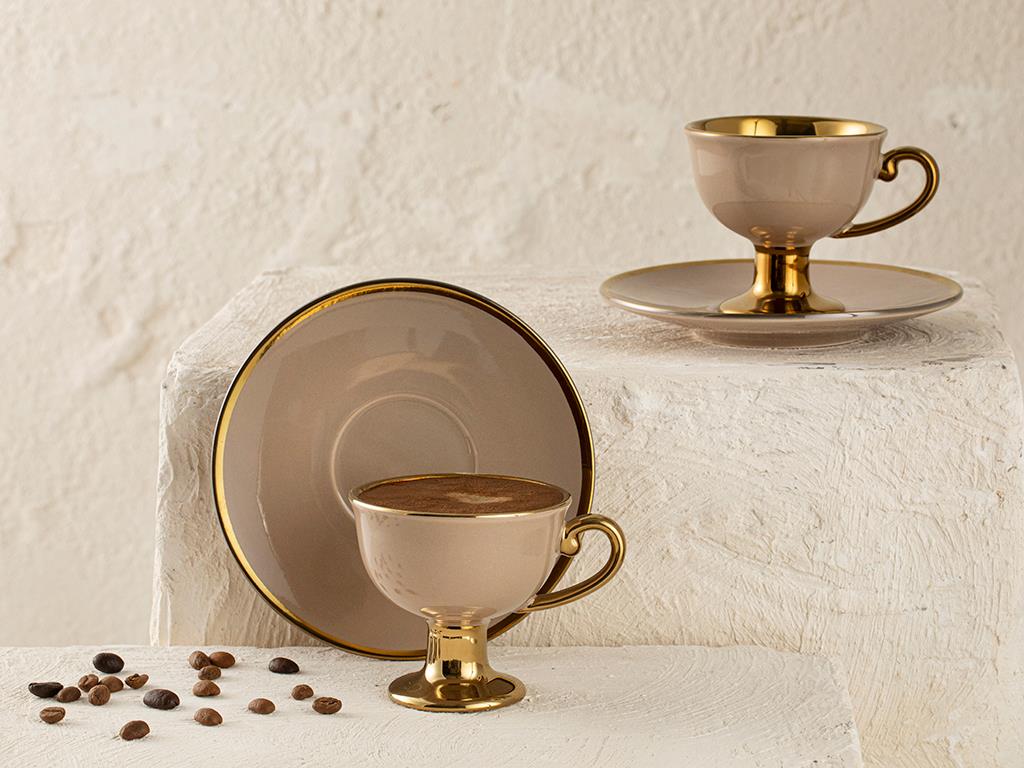 Lalia New Bone China 2'li Kahve Fincan Takımı Bej