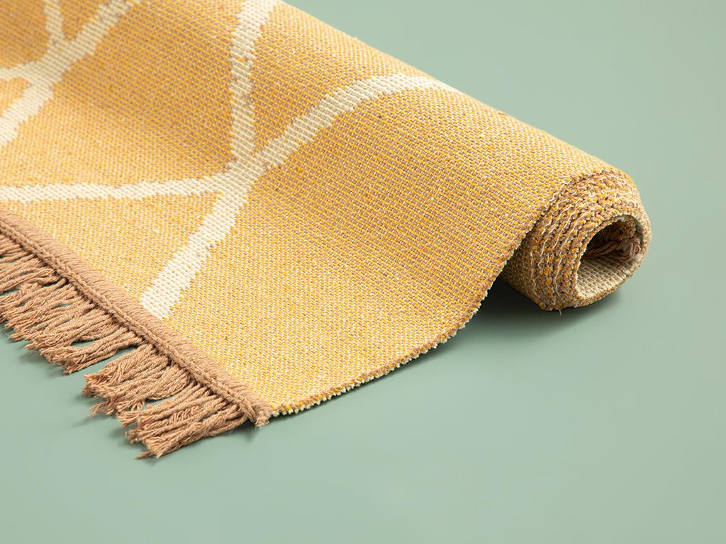 Lara Viva Dokuma Kilim Hardal-Krem