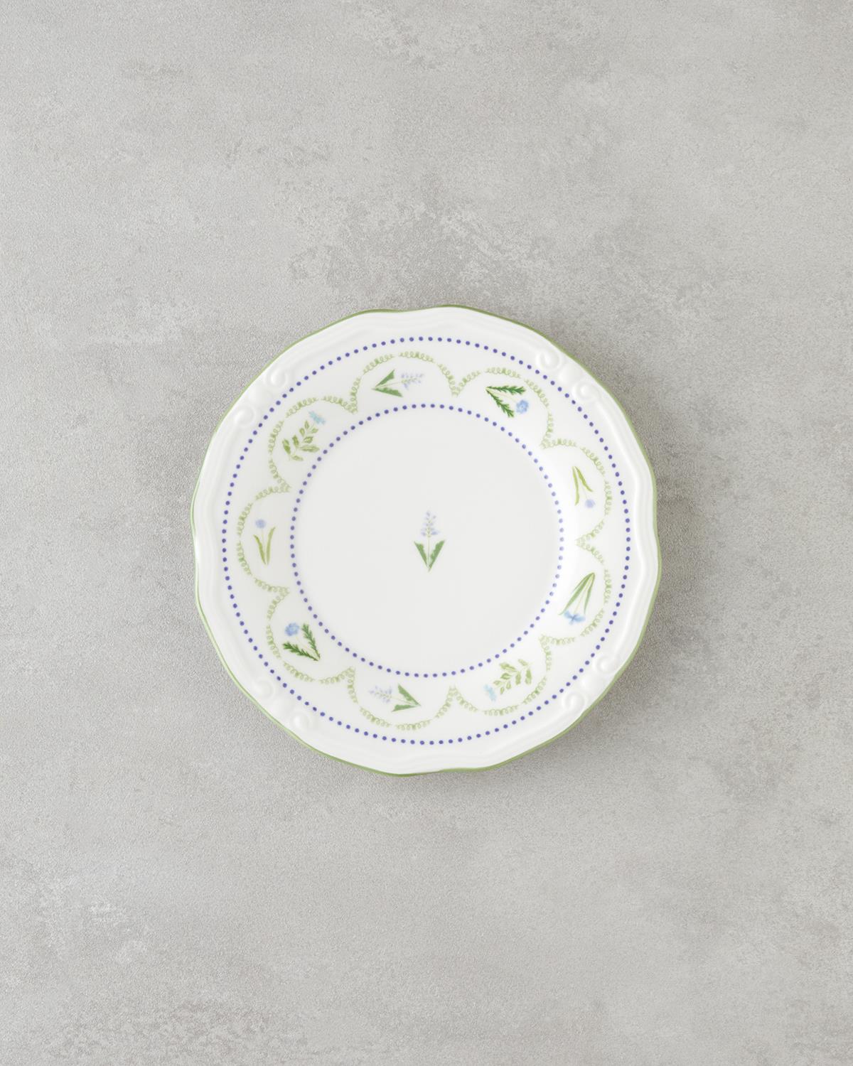 Lavender Porselen Kahvaltı Takımı 12 Parça 6 Kişilik Yeşil-Mavi