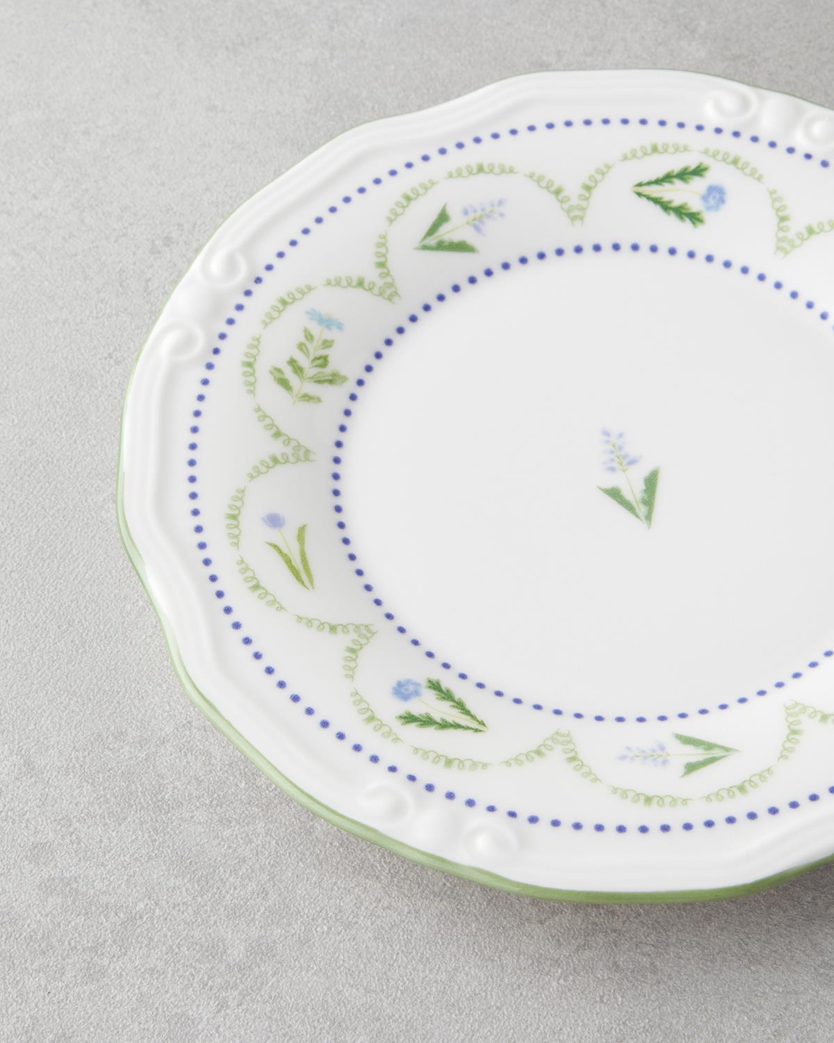 Lavender Porselen Kahvaltı Takımı 12 Parça 6 Kişilik Yeşil-Mavi