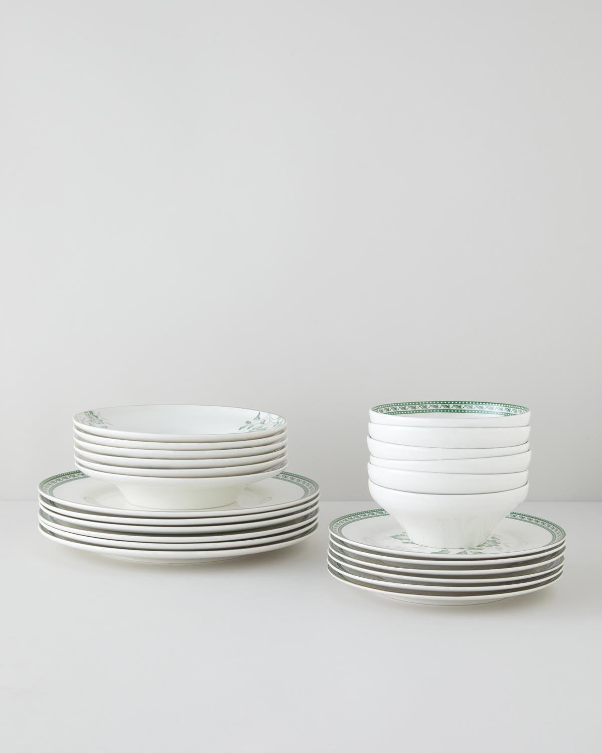 Layla Bone Porselen Yemek Takımı 24 Parça 6 Kişilik Yeşil
