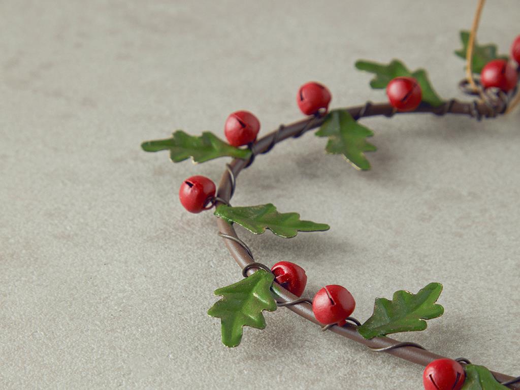 Leaf And Berry Metal Askılı Aksesuar Kırmızı