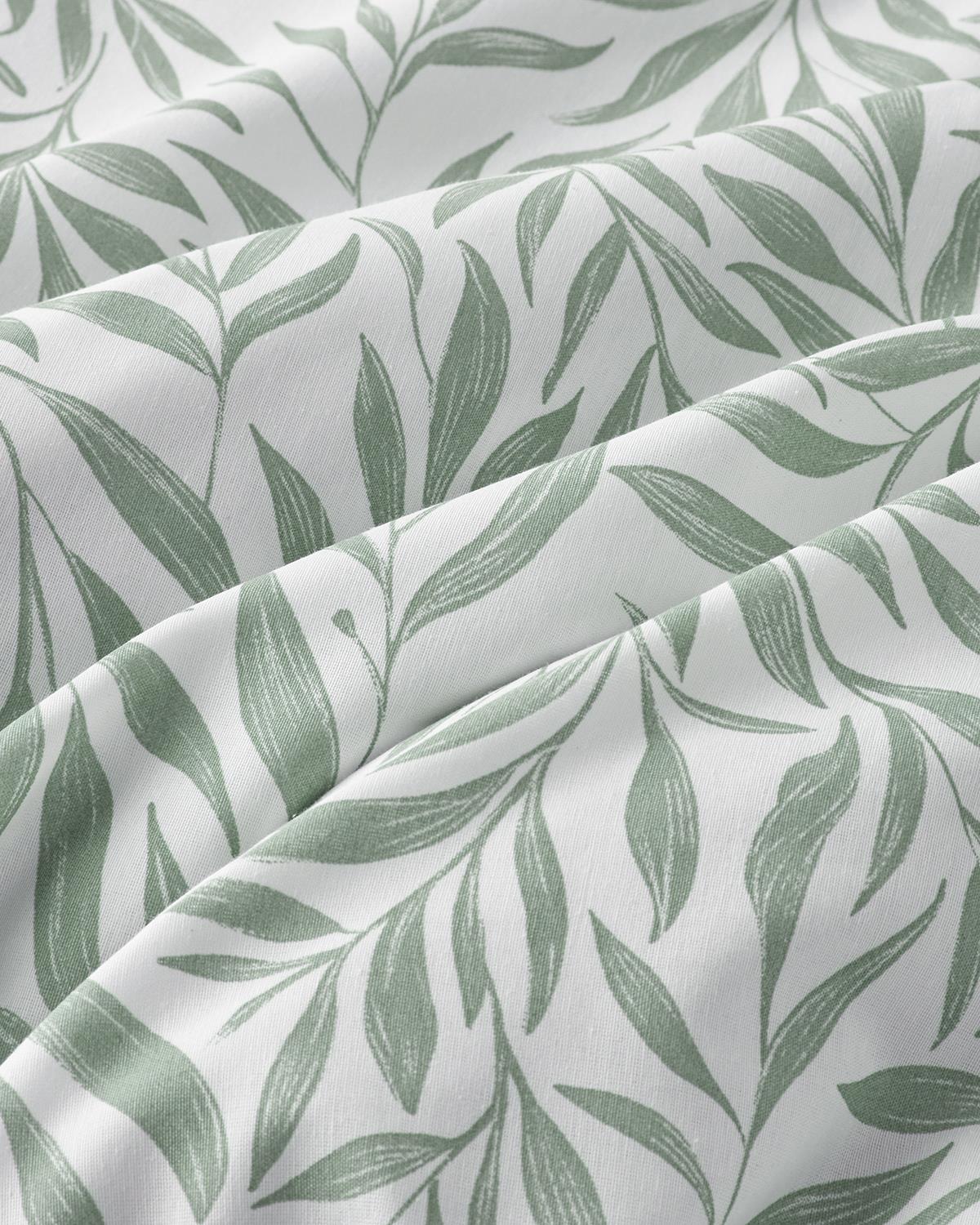 Leaf Dream Kolay Ütülenir Çift Kişilik Nevresim Takımı 200x220 cm Yeşil