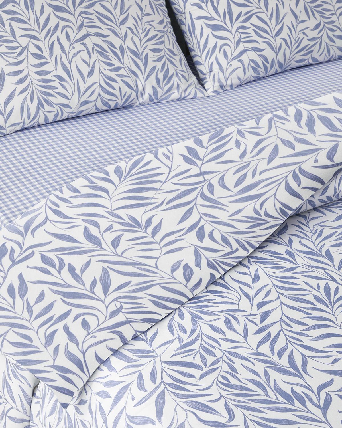 Leaf Dream Kolay Ütülenir Tek Kişilik Nevresim Takımı 160x220 cm Mavi