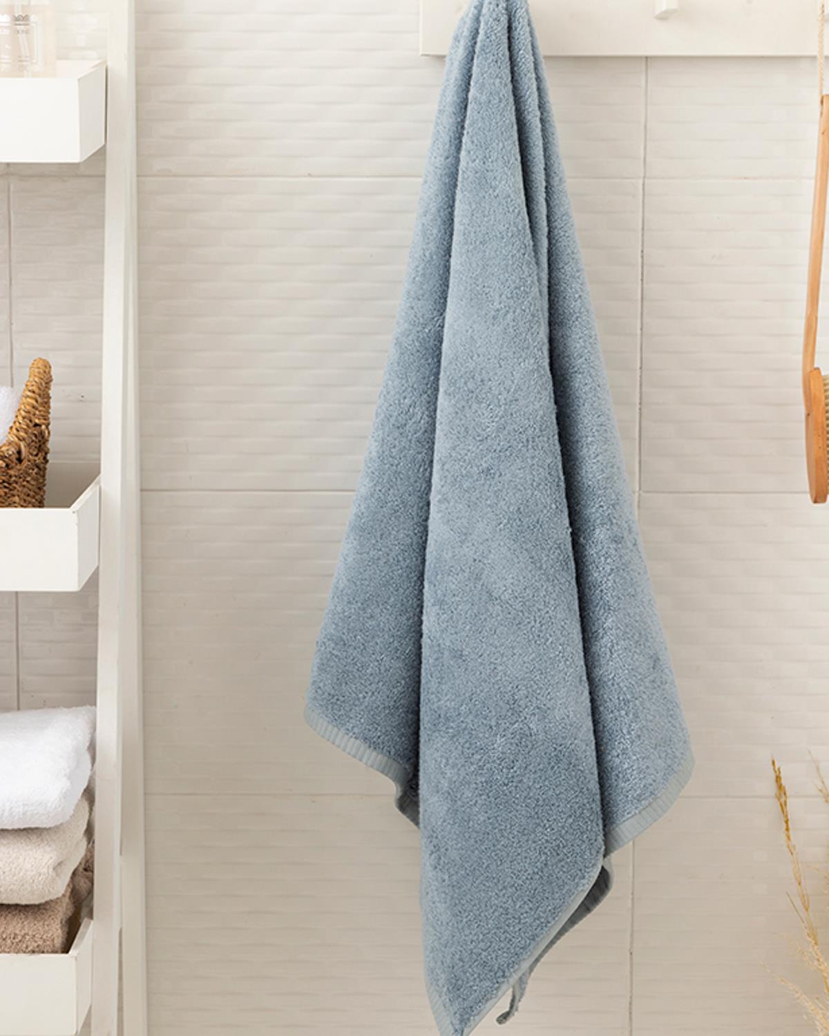 Leafy Bambu Banyo Havlusu İndigo