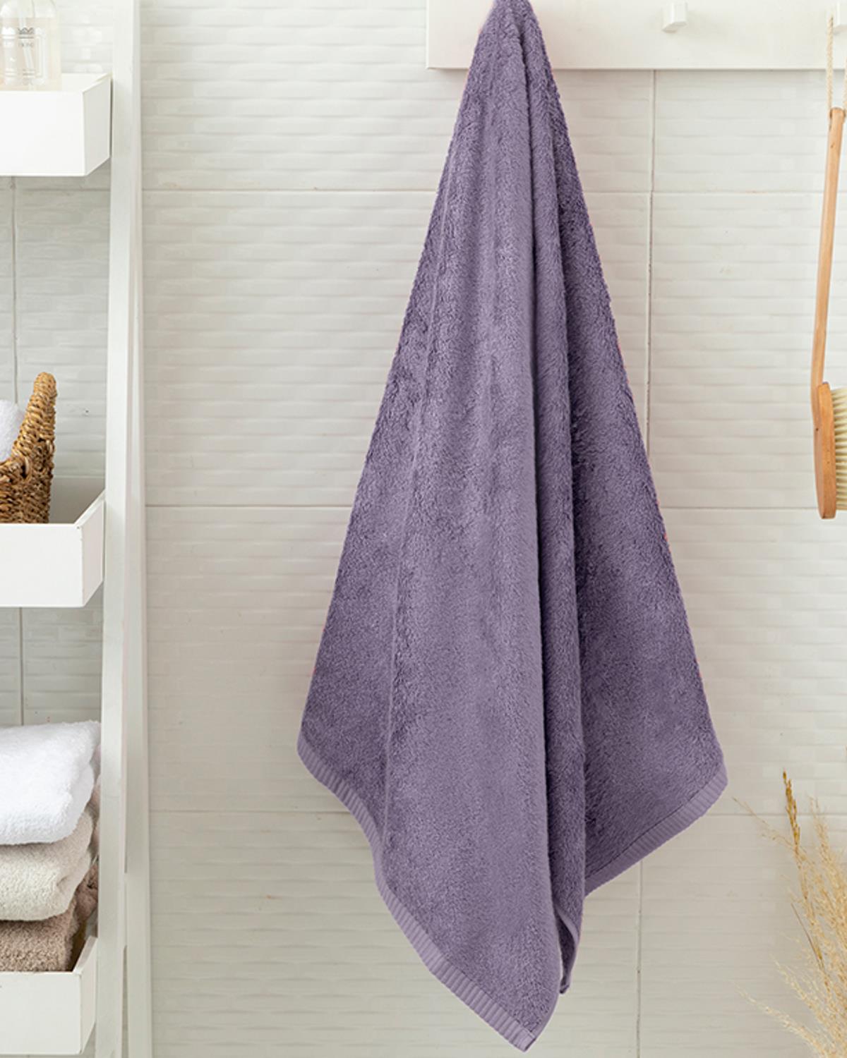 Leafy Bambu Banyo Havlusu Lila