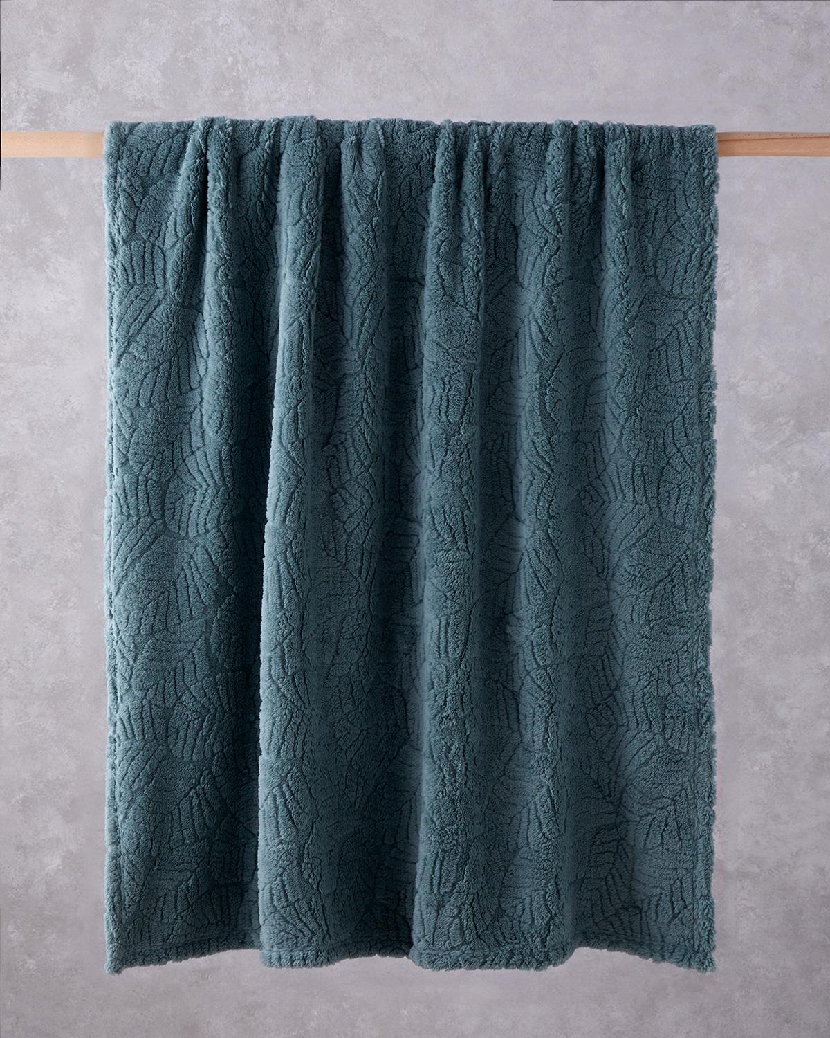 Leafy Garden Jakarlı Wellsoft Tv Battaniye 120x160 cm Adaçayı