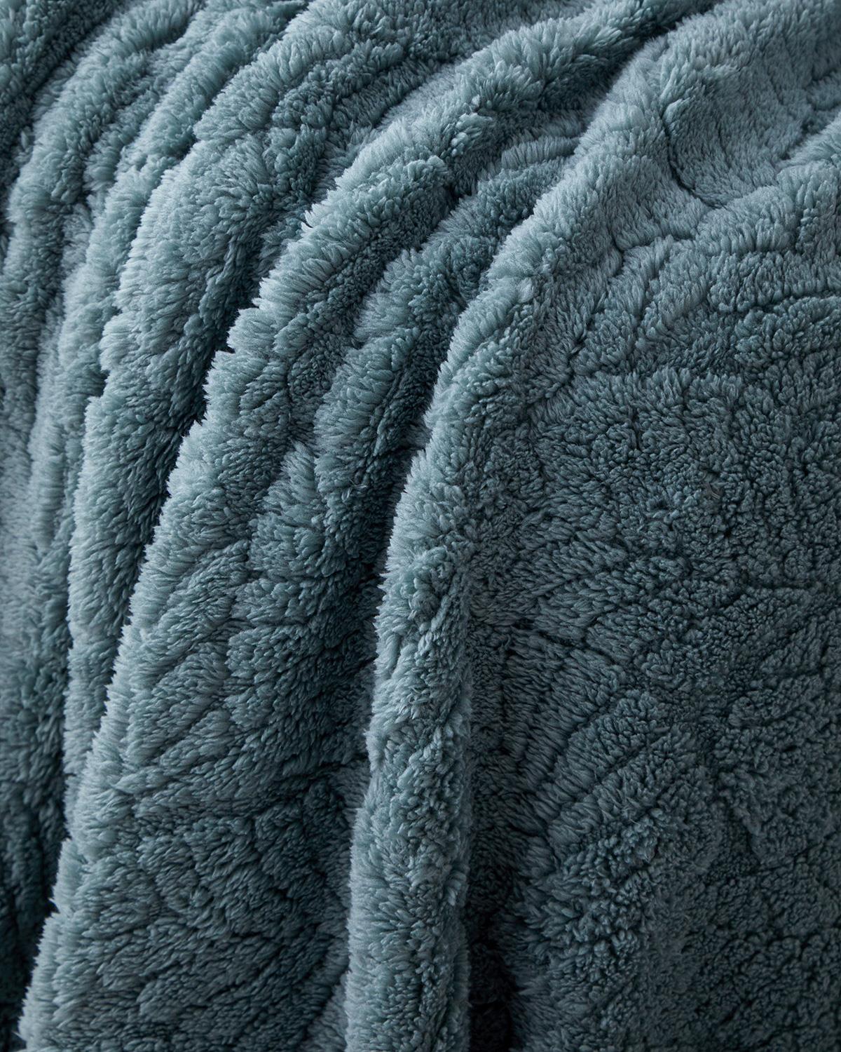 Leafy Garden Jakarlı Wellsoft Tv Battaniye 120x160 cm Adaçayı