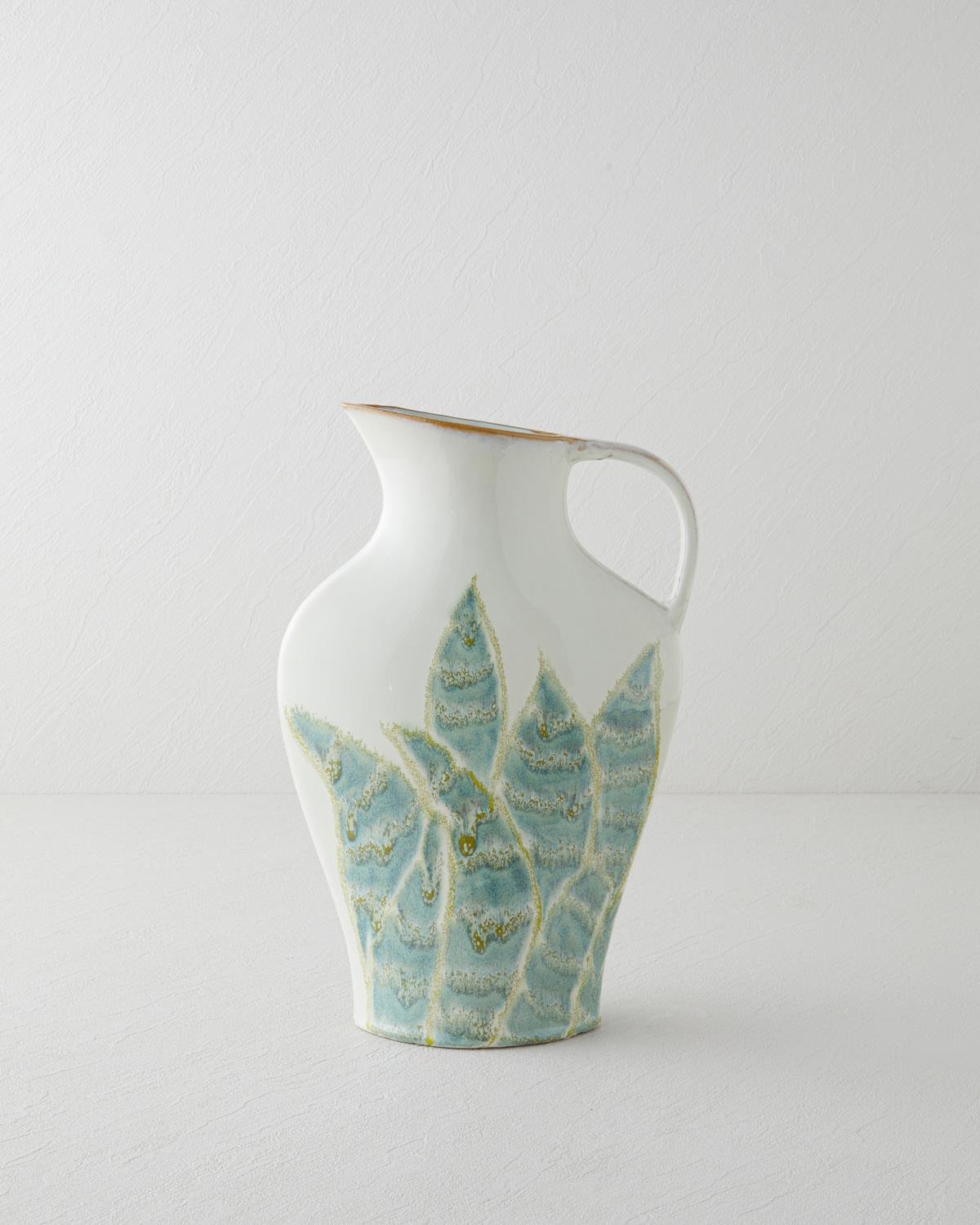 Leafy Stoneware Vazo 34 cm GRİ-YEŞİL