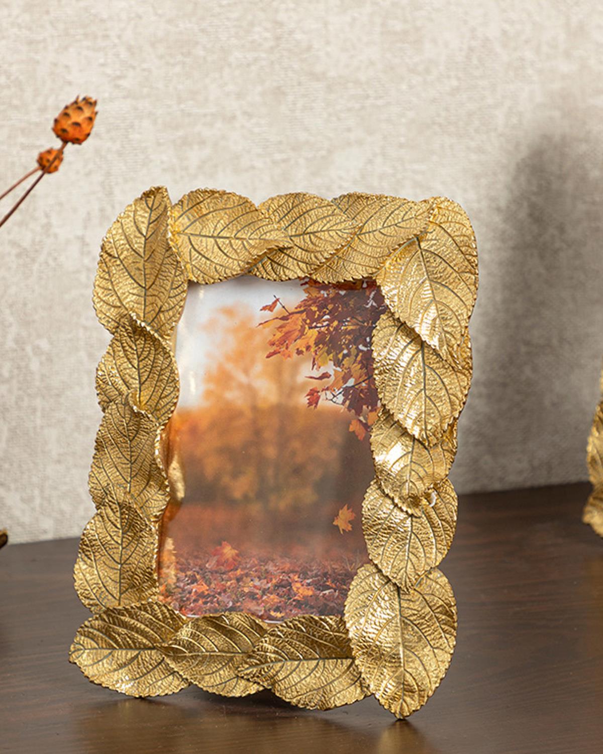 Leaves Çerçeve 10x15 cm Gold