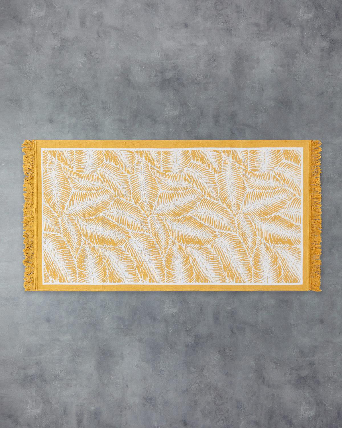 Leaves Dokuma Kilim Hardal