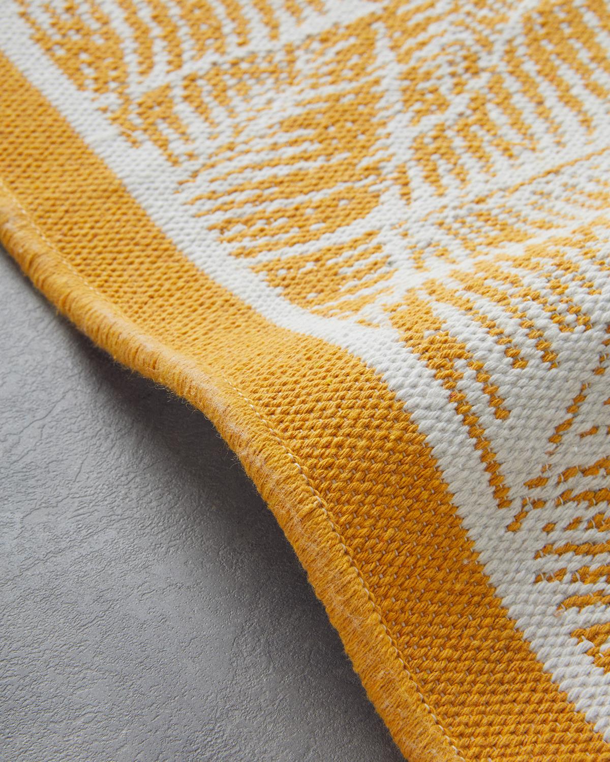 Leaves Dokuma Kilim Hardal