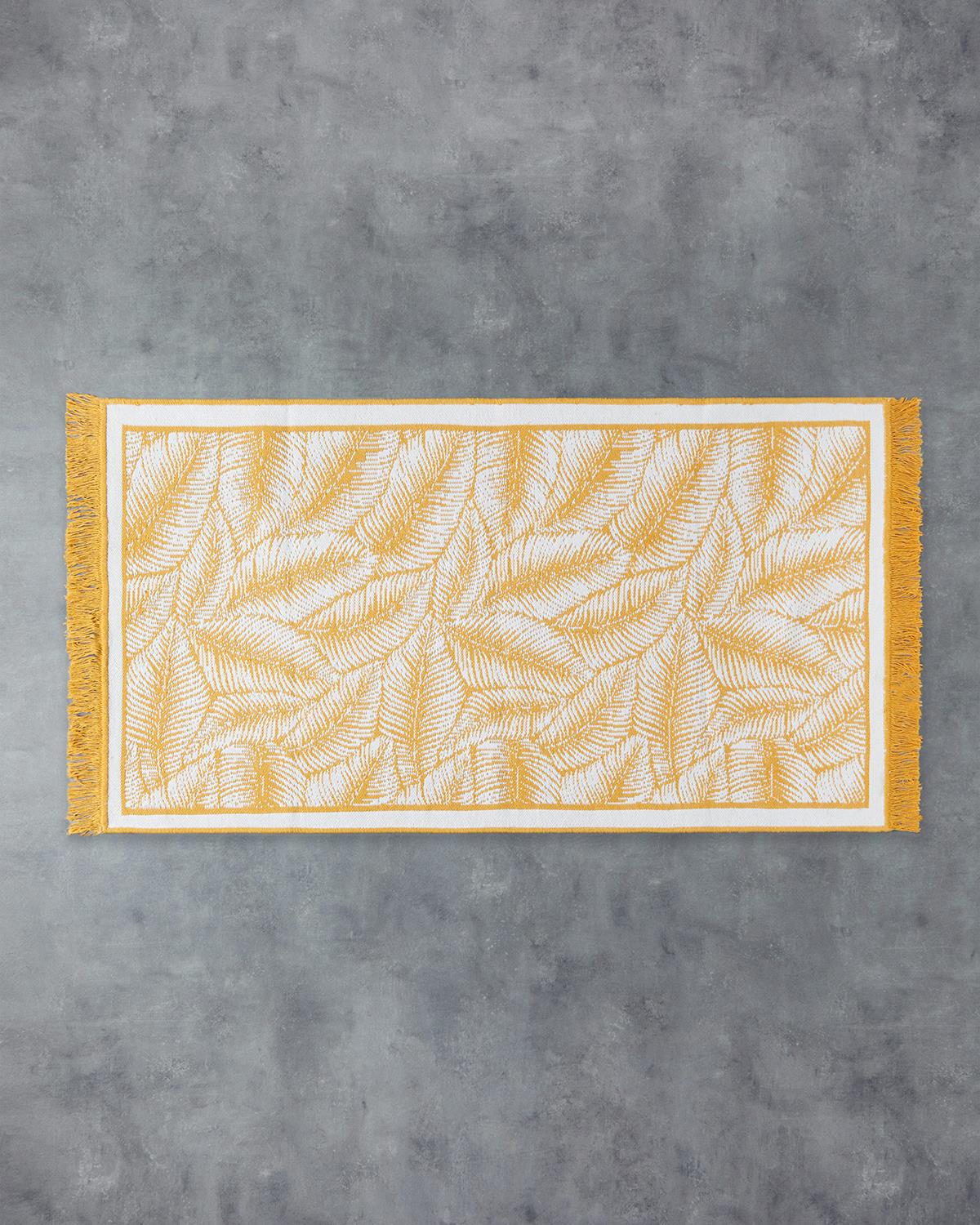 Leaves Dokuma Kilim Hardal