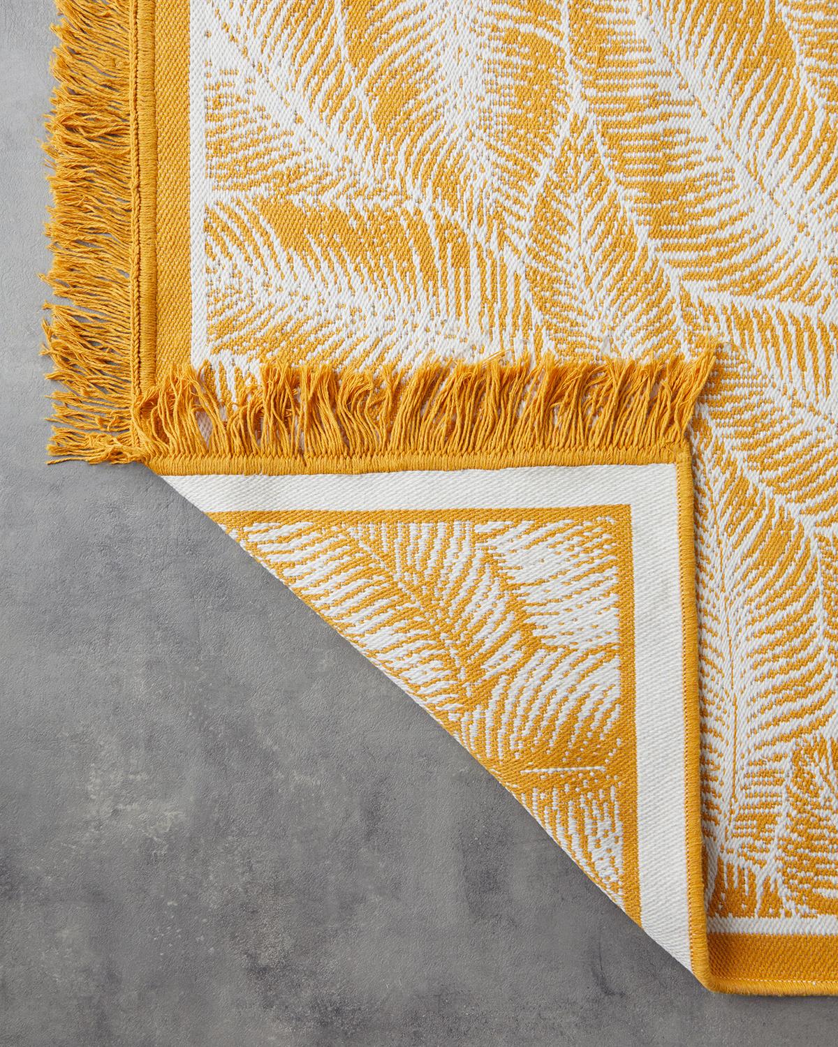 Leaves Dokuma Kilim Hardal