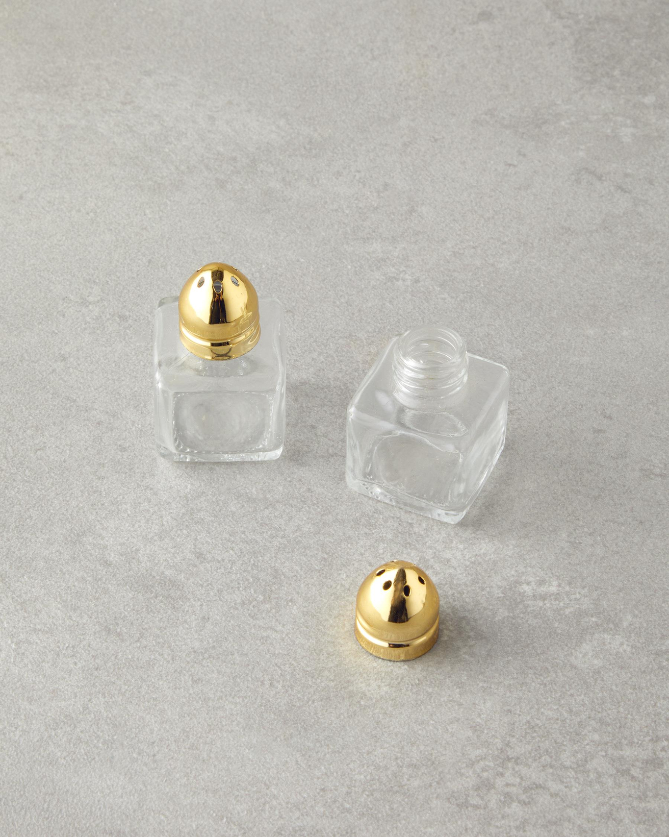 Lelia Cam 2'li Tuzluk - Biberlik 4x5 cm Gold