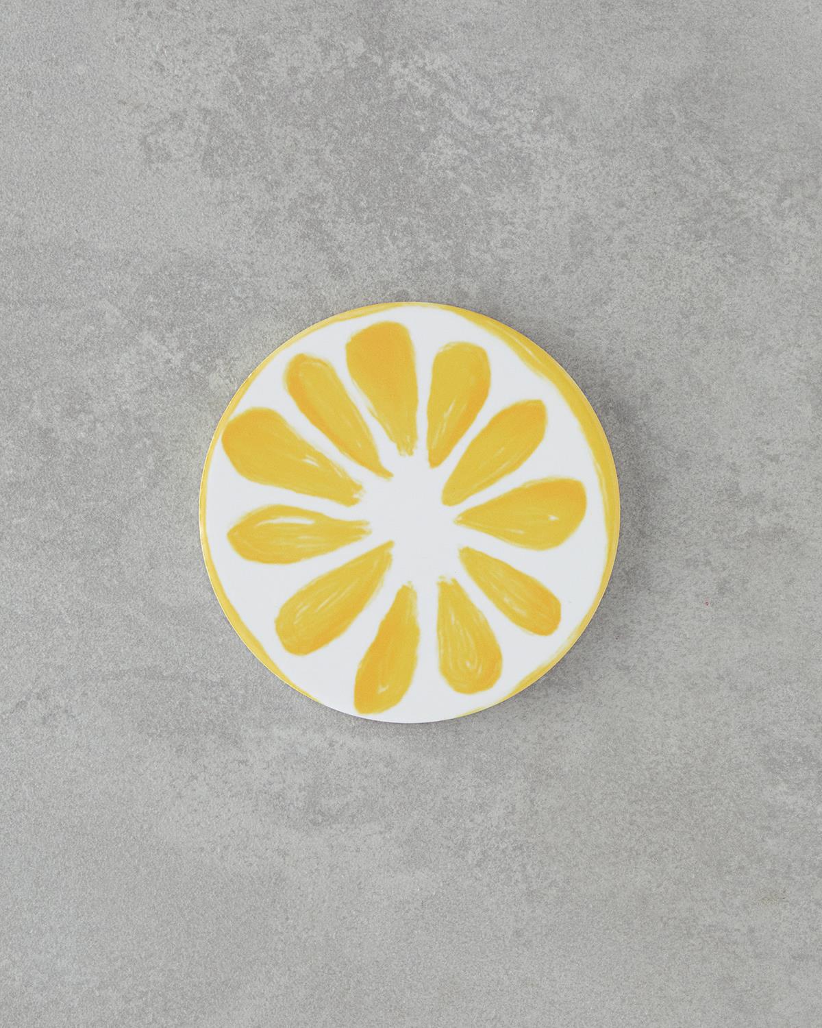 Lemon Seramik Bardak Altlığı 11 cm Sarı