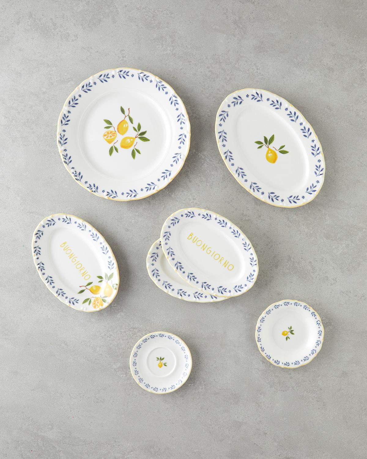 Lemony Porselen Kahvaltı Takımı 20 Parça 6 Kişilik Sarı