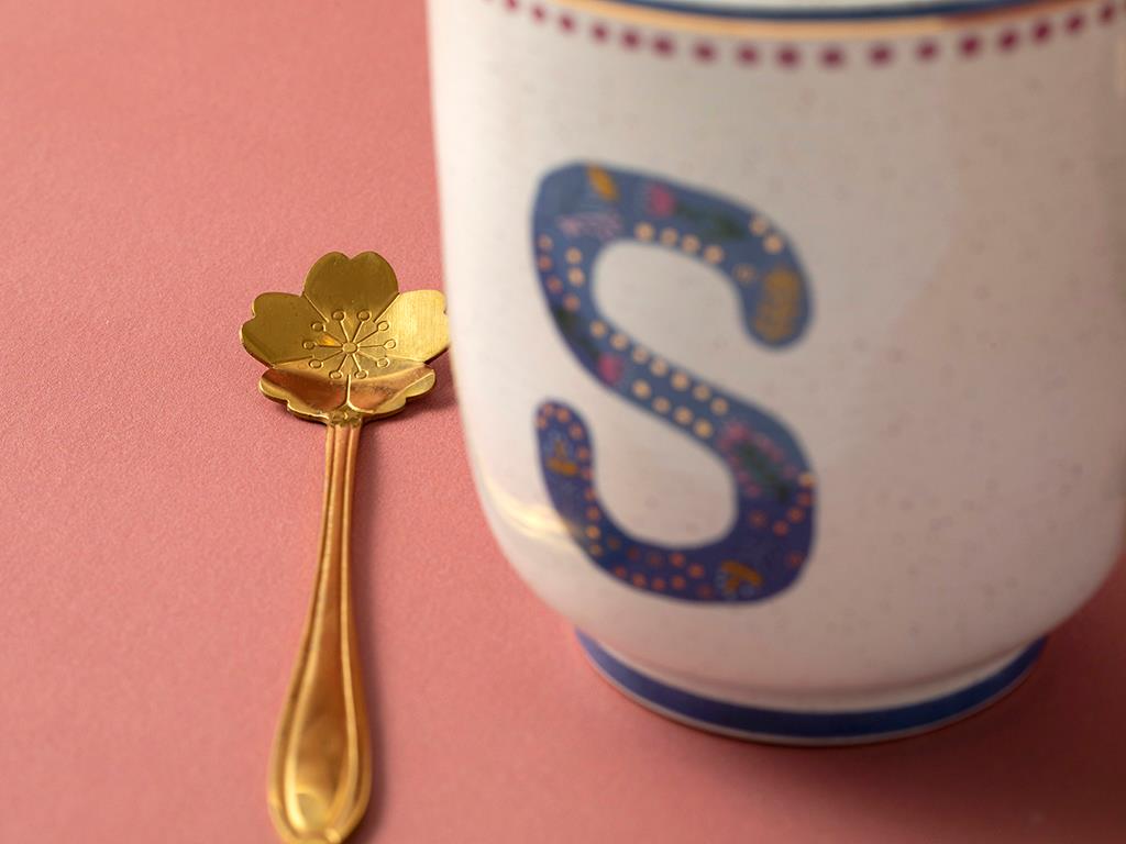 Letter S Stoneware Kupa Renkli