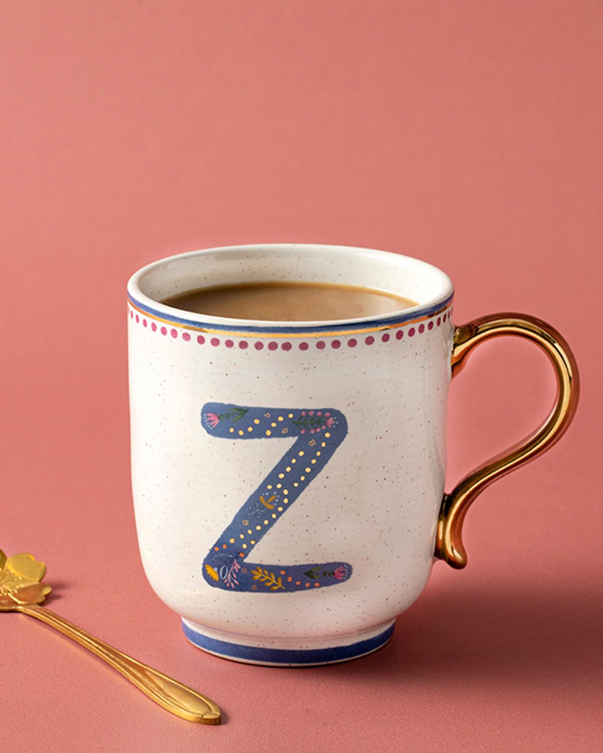 Letter Z Stoneware Kupa 500 ml Renkli