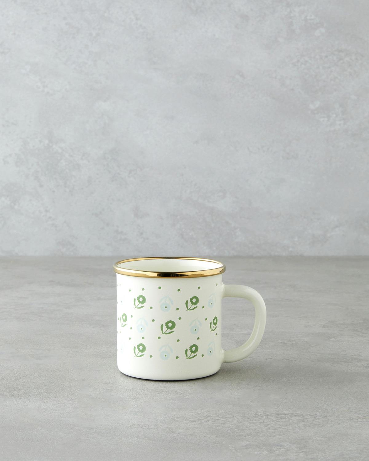 Lianis Emaye Kupa 350 ml Yeşil-Mavi