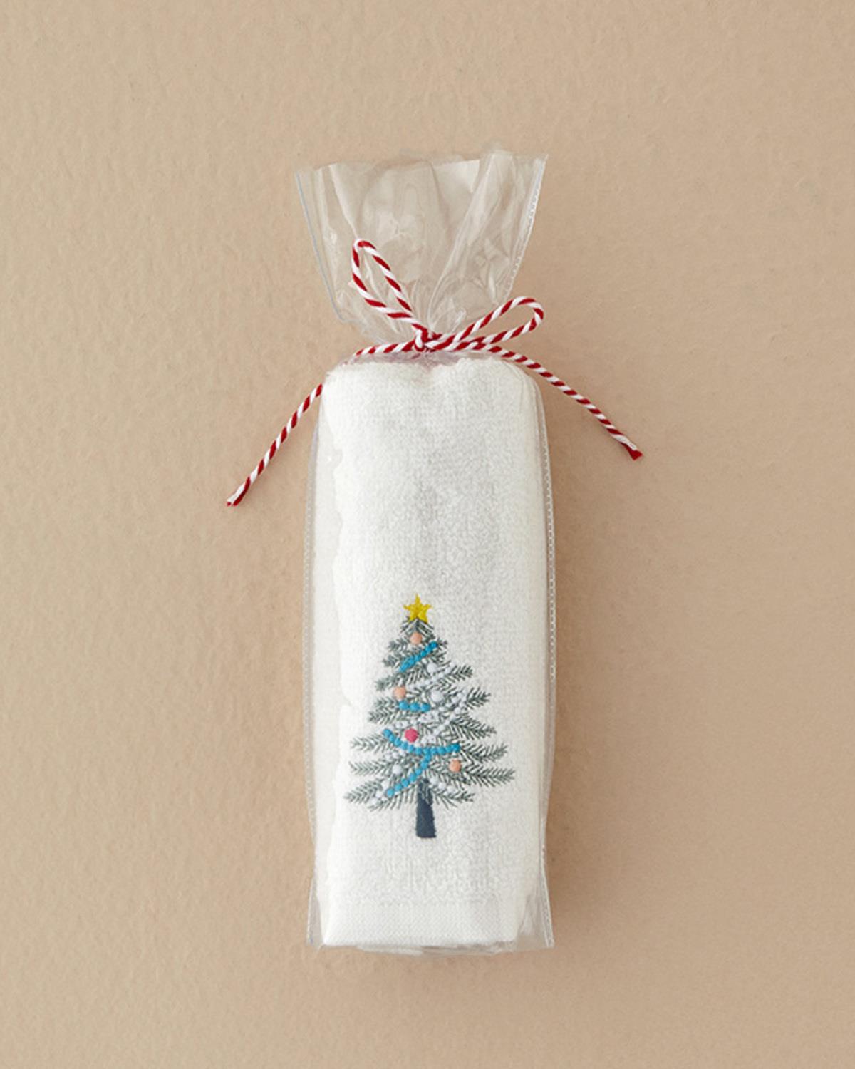 Light Tree Pamuklu Nakışlı El Havlusu Ekru