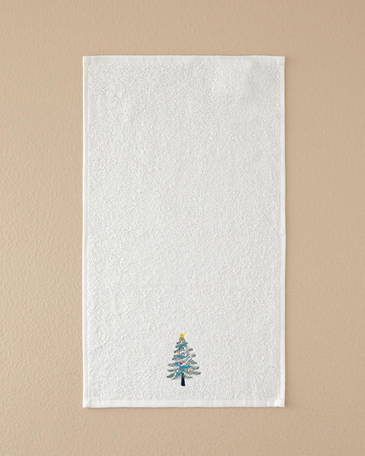 Light Tree Pamuklu Nakışlı El Havlusu Ekru