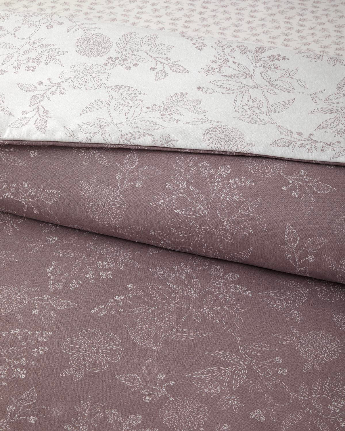 Lilitha Kolay Ütülenir Tek Kişilik Nevresim Takımı 160x220 cm Açık Mürdüm