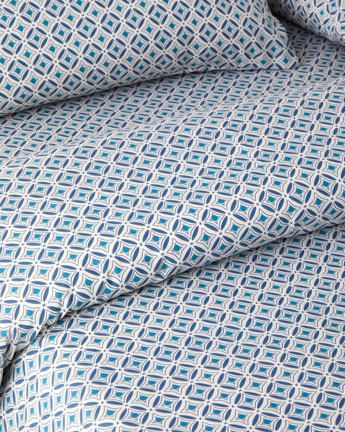 Line Motion Kolay Ütülenir Çift Kişilik Nevresim Takımı 200x220 cm Lacivert - Bej