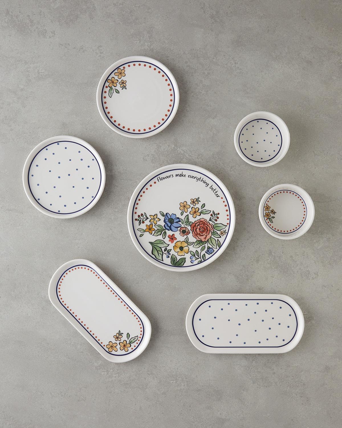 Linea Seramik Kahvaltı Takımı 14 parça 6 kişilik Renkli