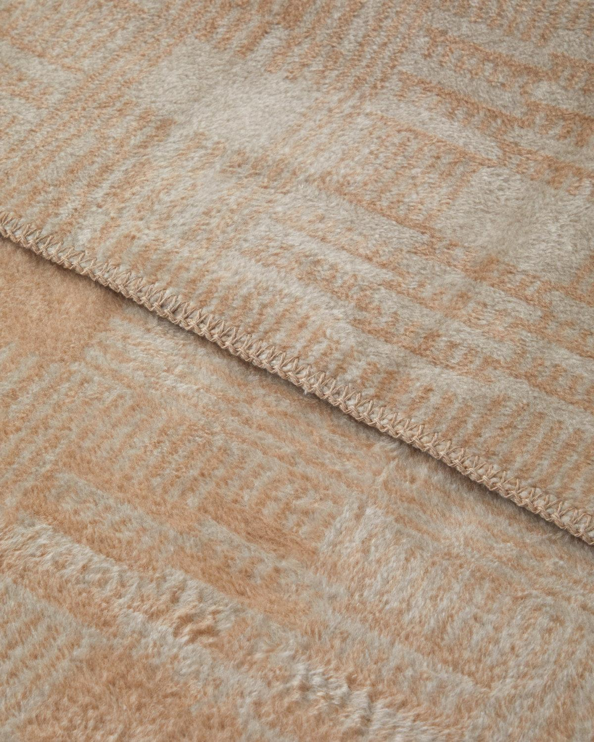 Linear Calm Pamuklu Çift Kişilik Battaniye 200x220 cm Ekru