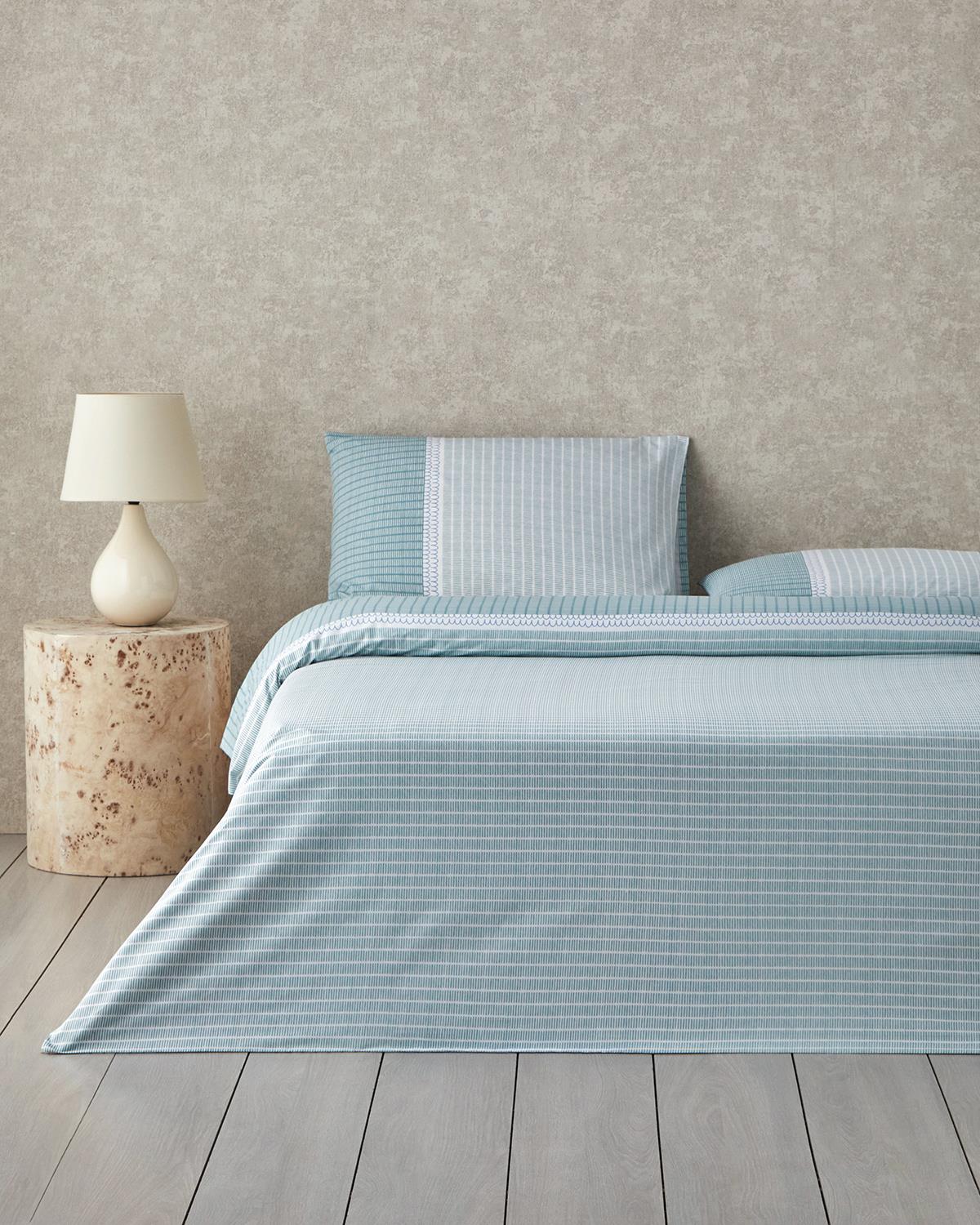 Linear Harmony Pamuklu Çift Kişilik Nevresim Seti 200x220 cm Yeşil