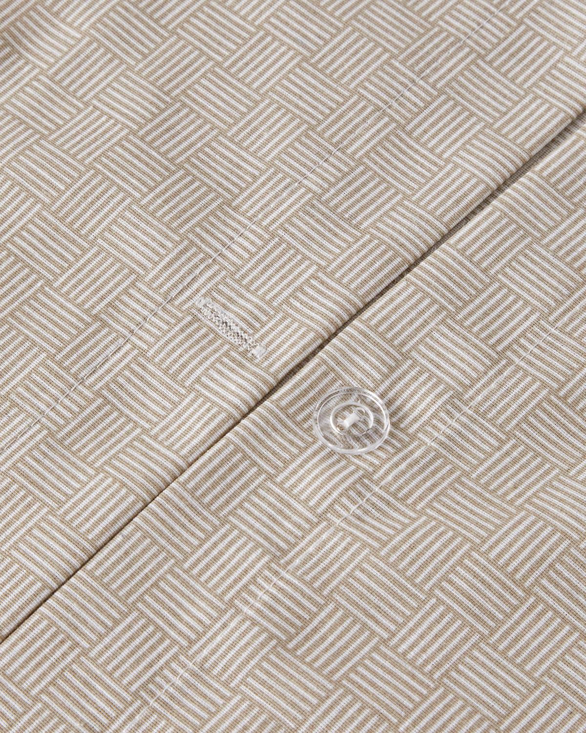 Linework Kolay Ütülenir Çift Kişilik Nevresim Takımı 200x220 cm Bej