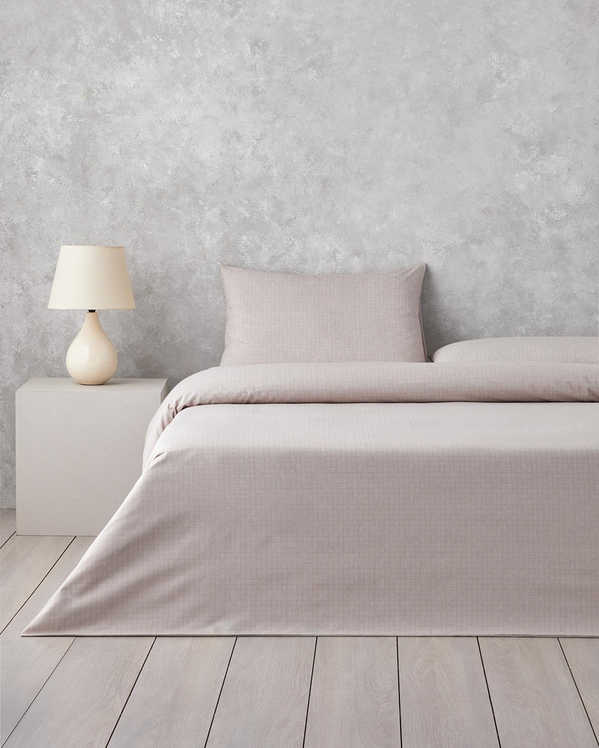 Linework Kolay Ütülenir Çift Kişilik Nevresim Takımı 200x220 cm Açık Mürdüm