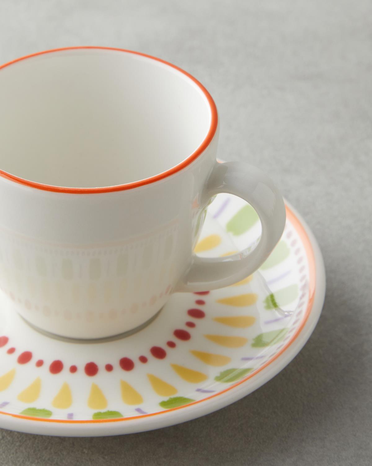 Livia Bone Porselen 4 Parça 2 Kişilik Kahve Fincan Takımı 90 ml Renkli