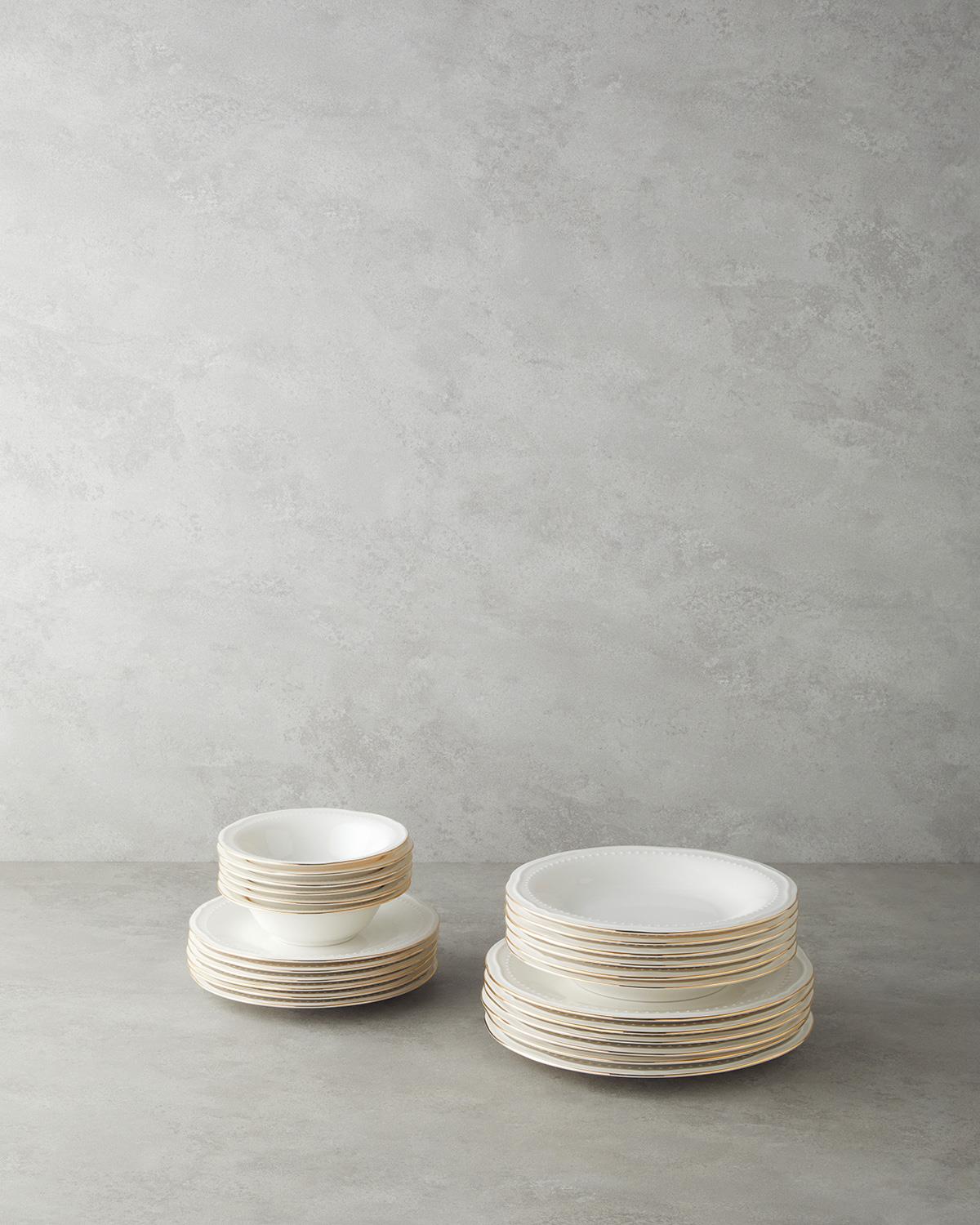 Livia Porselen Yemek Takımı 24 Parça 6 Kişilik Gold