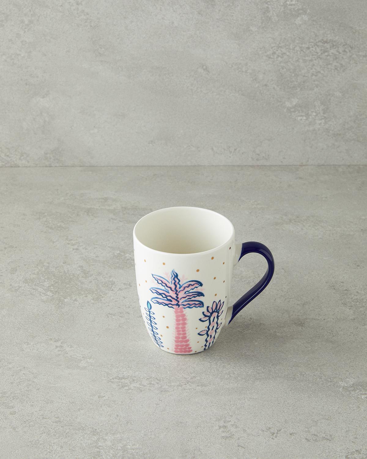 Love Adore New Bone China Kupa Pembe - Mavi