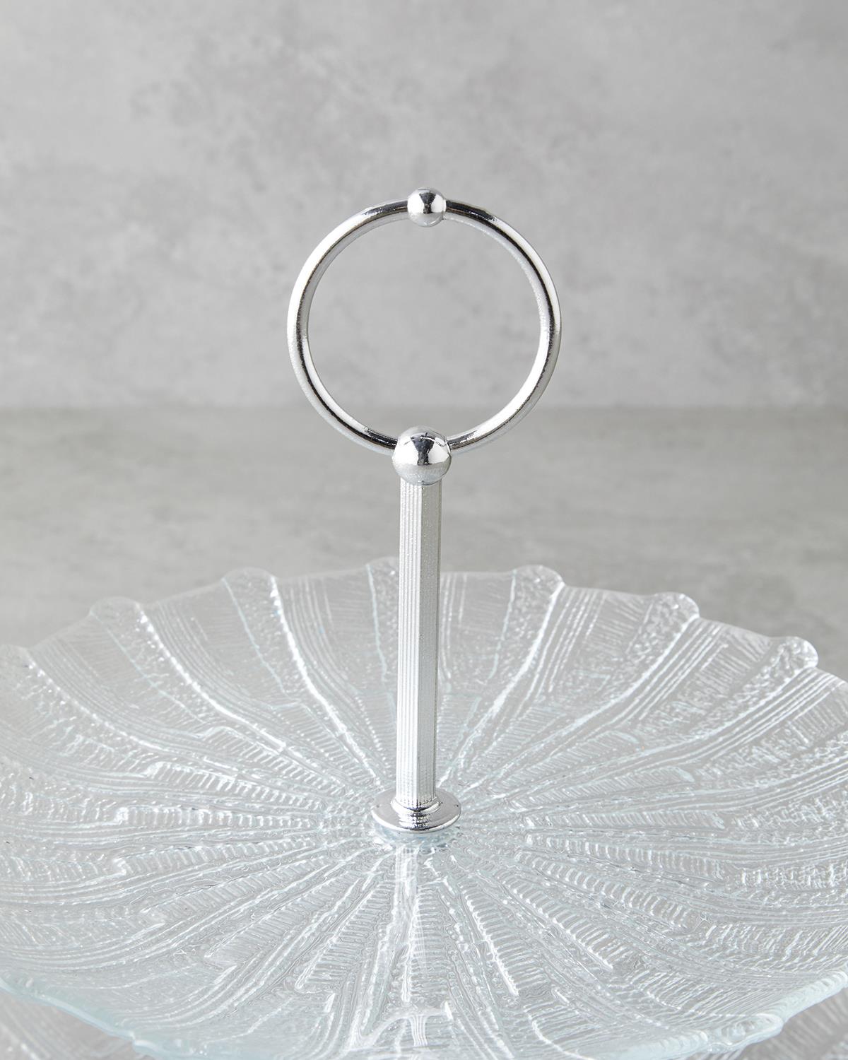 Luce Cam Katlı Servis 21+28 cm Şeffaf